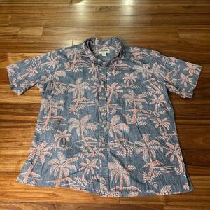 Cooke Street‎ Hawaiian Shirt Palm Tree Print Button Up Casual XL